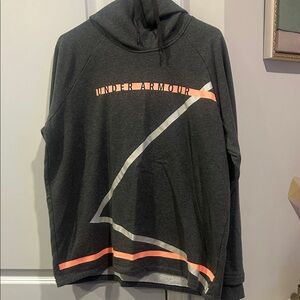 Under Armour Charcoal Hoodie with Coral and White Accents